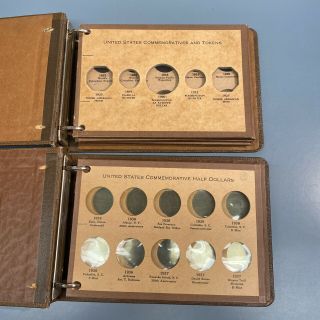 Pair (2) Vintage Wayte Raymond - National Coin Albums - Commemorative 1892 - 1938 2