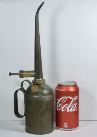 Vintage Abbey Oiler Machine Stationary Steam Engine Oil Can Tin Pump Railway Old