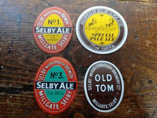 Selby Ale No 1 And Selby Ale No 3 Labels Plus Special Pale Ale & Old Tom