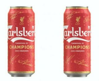 Liverpool Premier League Champions Carlsberg Beer Cans Limited Edition Set Of 2
