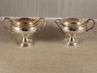 Vintage Mueck - Carey Co Sterling Silver Creamer & Sugar Bowl Weighted