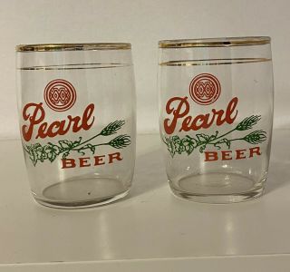 Vintage Pearl Beer Barrel Glasses Small