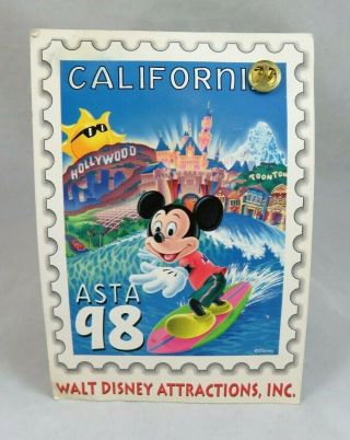 Disney Pin - Asta 1998 - Surfing Mickey Mouse - Los Angeles,  California