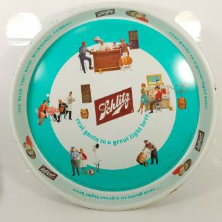 Schlitz " Real Gusto In A Great Light Beer " 12 " Vintage Beer Tray 1962