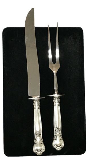 Sterling Silver Gorham Chantilly Carving Set Fork Knife Henckels Blade Germany