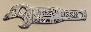 1910s Cooks Goldblume Beer Evansville Indiana Eagle Head Bottle Opener A - 15 - 48