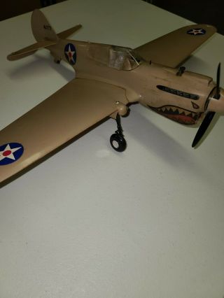 VINTAGE COX THIMBLE DROME P - 40 WAR HAWK AIRPLANE 3