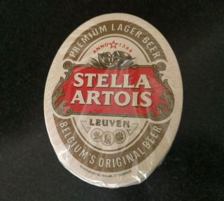 100,  Stella Artois Beer Coasters Bar Belgium Belgian Pilsner Luven