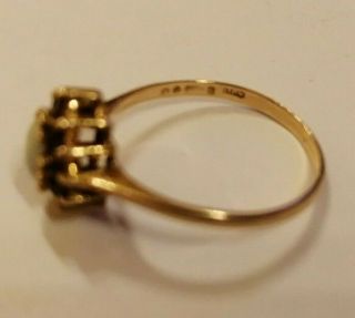 Vintage 9ct gold opal and garnet ring size N/O 1.  5 gms 3