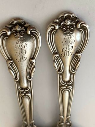 2 Piece Sterling Silver Gorham Chantilly Baby Set Fork Spoon Monogram 1848 - 65