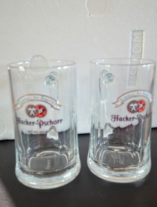 Hacker - Pschorr Munchen Heavy Glass Beer Mugs/ 0,  5l Sahm/ Set Of 2
