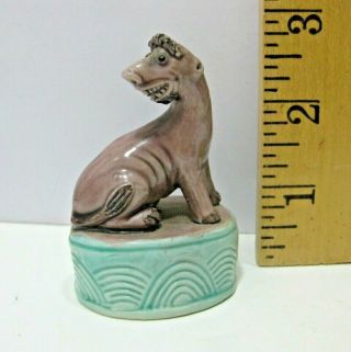 Vintage Mid Century Chinese Export Porcelain Miniature Foo Dog Figurine