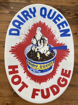 Vintage Dairy Queen Hot Fudge Acrylic Advertising Sign Shade
