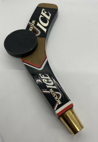 Molson Ice Import Beer Tap Handle Knob Pull Wooden Hockey Stick With Puck