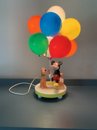 Vintage 1970s The Walt Disney Mickey Mouse And Pluto Balloon Lamp And Nightlight
