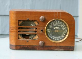 Vintage Art Deco Zenith Am Tube Wood Radio - Model 6d219 -