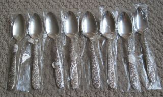 8 Vintage Silver - Plate Flatware National Silver Narcissus Spoons 5 7/8 " Aa - Plus