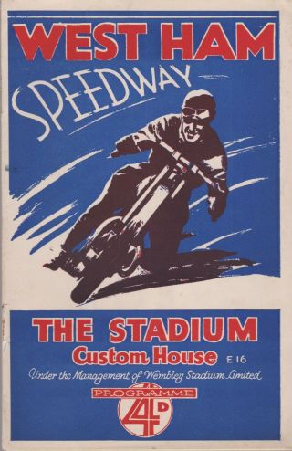 Vintage 1932 Speedway Programme West Ham V Stamford Bridge - Wimbledon