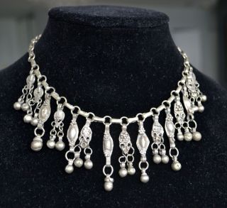 Yemeni Silver Necklace,  Vintage Bib Necklace,  Tribal Ethnic Jewellery (y29)