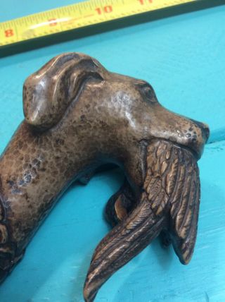 Vintage Syroco Wood Figural Bird Dog With Pheasant Bottle Opener