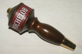 Vintage Anheuser Busch Michelob Beer Tap Handle - Wood & Brass - Exc 2