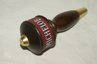 Vintage Anheuser Busch Michelob Beer Tap Handle - Wood & Brass - Exc 3