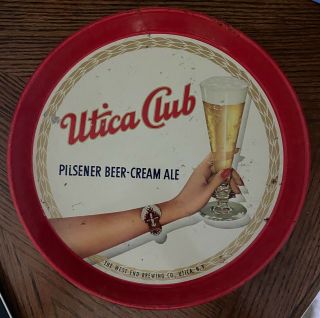 The West End Brewing Co.  Utica Club 12 " Pilsner Beer - Cream Ale Metal Bar Tray