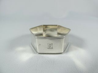 Antique Art Deco Australian Sterling Silver Hexagonal Napkin Serviette Ring