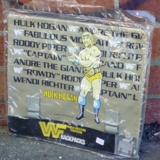Hulk Hogan 1985 Wwf Vintage Backback Bag Wrestling Toy Wwe Titan Sports