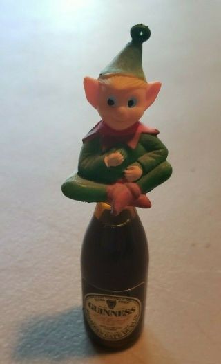 Vintage Miniature Guinness Bottle With Elf As Cap