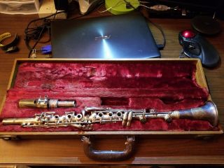 Vintage Silver Clarinet C.  G.  Conn With Case Selmer Goldentone 3 One Piece Body