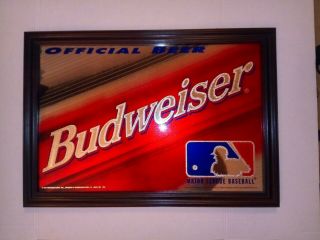 " 1997amheuser - Busch,  Inc.  " - Major League Baseball - " Offical Beer " - Mirror/18 " X 28 "
