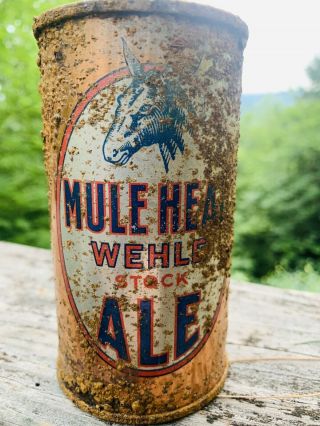 Wehle Mule Head Stock Ale Flat Top Beer Can O/i West Haven,  Ct 39 - 12 - 1 - Ot.