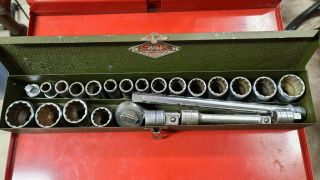 Vtg S - K 1/2 Socket Set With Ratchets And Extensions 2 Cases