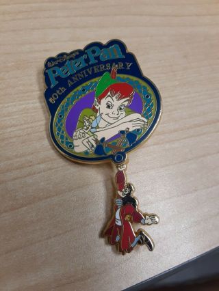 Disney Peter Pan 50th Anniversary Dangle Error Pin Le 3500