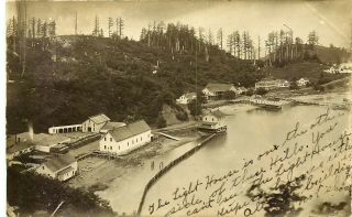 Homes Along The Water,  Postmarked Ilwaco,  Washington,  Rppc,  Vintage Postcard