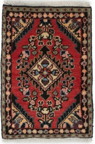 Tiny Hand - Knotted Tribal Design 1x2 Vintage Small Size Area Rug Oriental Carpet