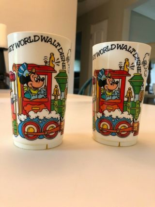 Set Of 2 Walt Disney World Mickey Mouse - Vintage 1980s Deka Drinking Glass