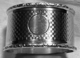 Art Deco Heavy Sterling Silver Napkin Ring Hallmark Birmingham 1938 Oval Adhs