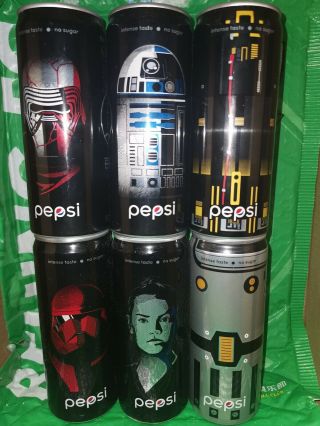 Rare China Pepsi Cola Star Wars Limited Edition Can Of 6 Empty