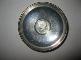 Antique B&m Sterling Silver Coin Dish W/ 1965 Kennedy Half Dollar 52g Not Scrap