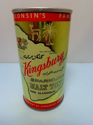 Kingsbury Sparkling Malt Tonic Na Flat Top 12oz.  Beer Can 88 - 19 Sheboygan,  Wis