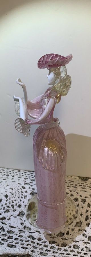 Vintage Murano Venetian Art Glass Lady Figurine Sculpture