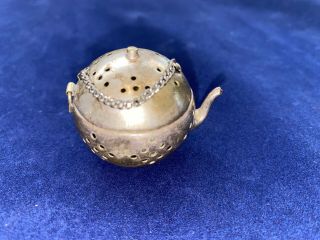 Vintage Sterling Silver Tea Pot Kettle Strainer Infuser