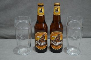 Kozel Czech Republic Beer Heavy Glass Tankard Very Rare 500ml 50cl 0.  5l M17