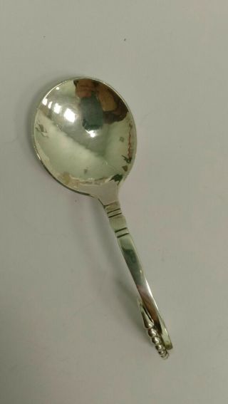 Sterling Silver Georg Jensen GJLD Denmark Curved Spoon 1920 Beaded 41 Pattern 2