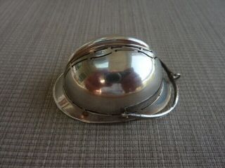 Antique French Silver Helmet Shaped Spout Tea Strainer (57441)