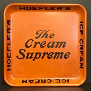 Vintage Ice Cream Advertising Tray Hoefler 