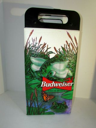 Vintage Budweiser Official Koolit Cooler Tote Bag W Handle Anheuser - Busch Frog