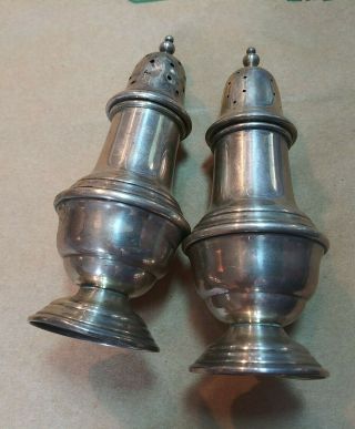Sterling Silver Salt And Pepper Shakers Vintage Wallace 73 (2.  3 Oz)